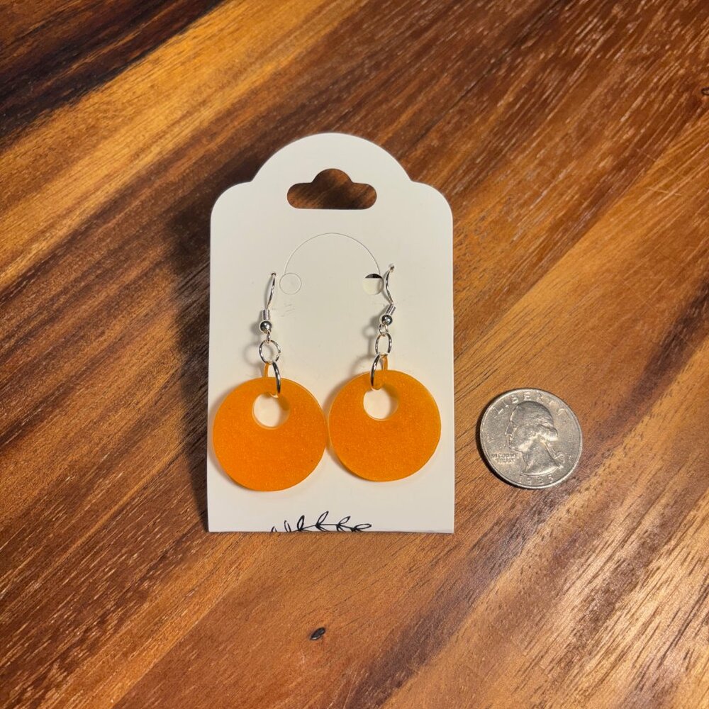 Orange Circular Earrings
